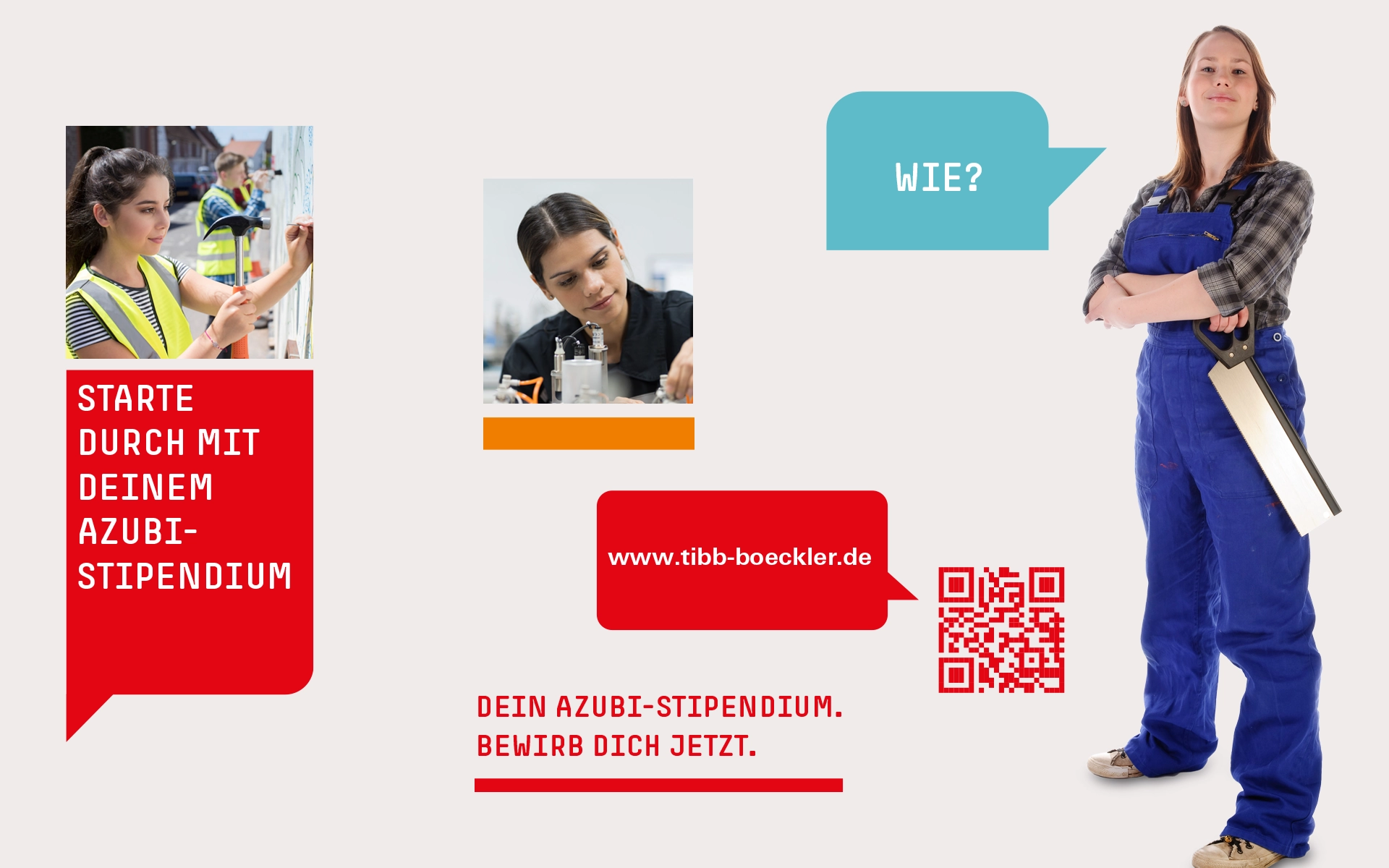 Corporate Design-Elemente der T.I.B.B. der Stipendienkampagne Talente in der beruflichen Bildung der Hans-Böckler-Stiftung