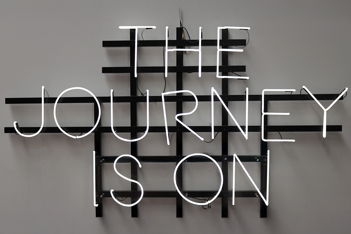 Aufnahme eines Workshop-Elements mit dem Titel ‚The Journey is on‘, bei dem eine User Journey visualisiert wird.