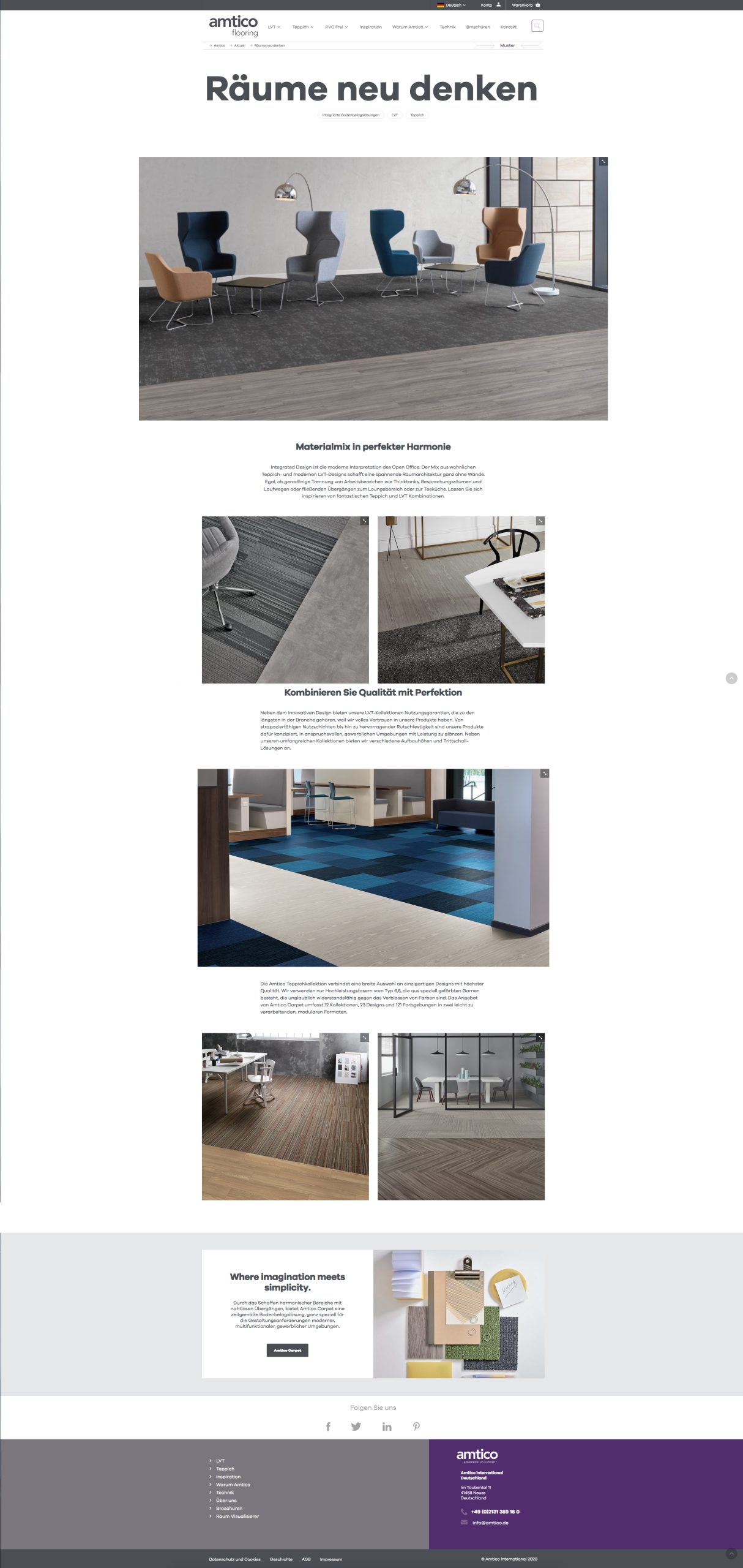 Mailingaktion Website für Amtico Flooring